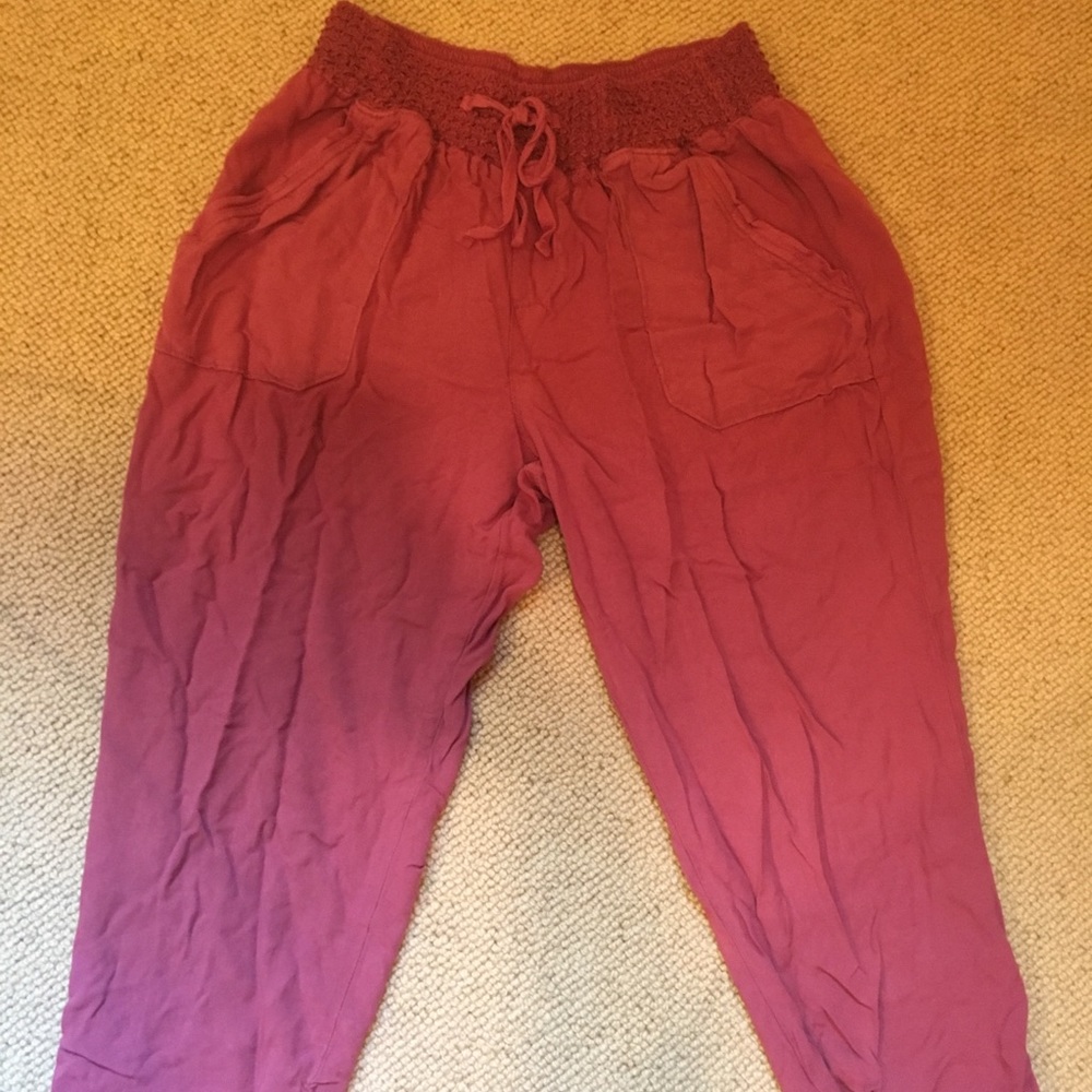 Pink mid-shin joggers